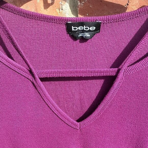 Bebe Women's Purple Long Sleeve Top - Picture 5 of 7